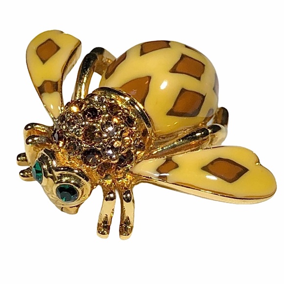 JOAN OF THE JUNGLE JOAN RIVERS CREAM ENAMEL BROOCH - Picture 3 of 16